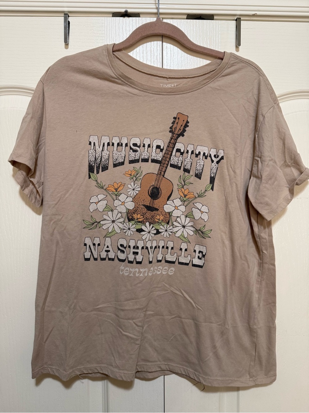 Time and Tru Music City Nashville Graphic Tee - Tan